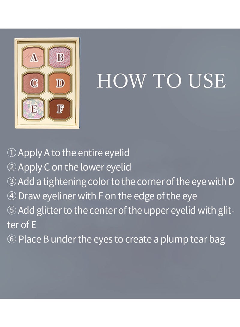 MilleFee Painting Eyeshadow Palette 6 Shades Matte and Shimmer Finishes Pressed Powder Makeup Palette-06 Water Lilies - Image 5