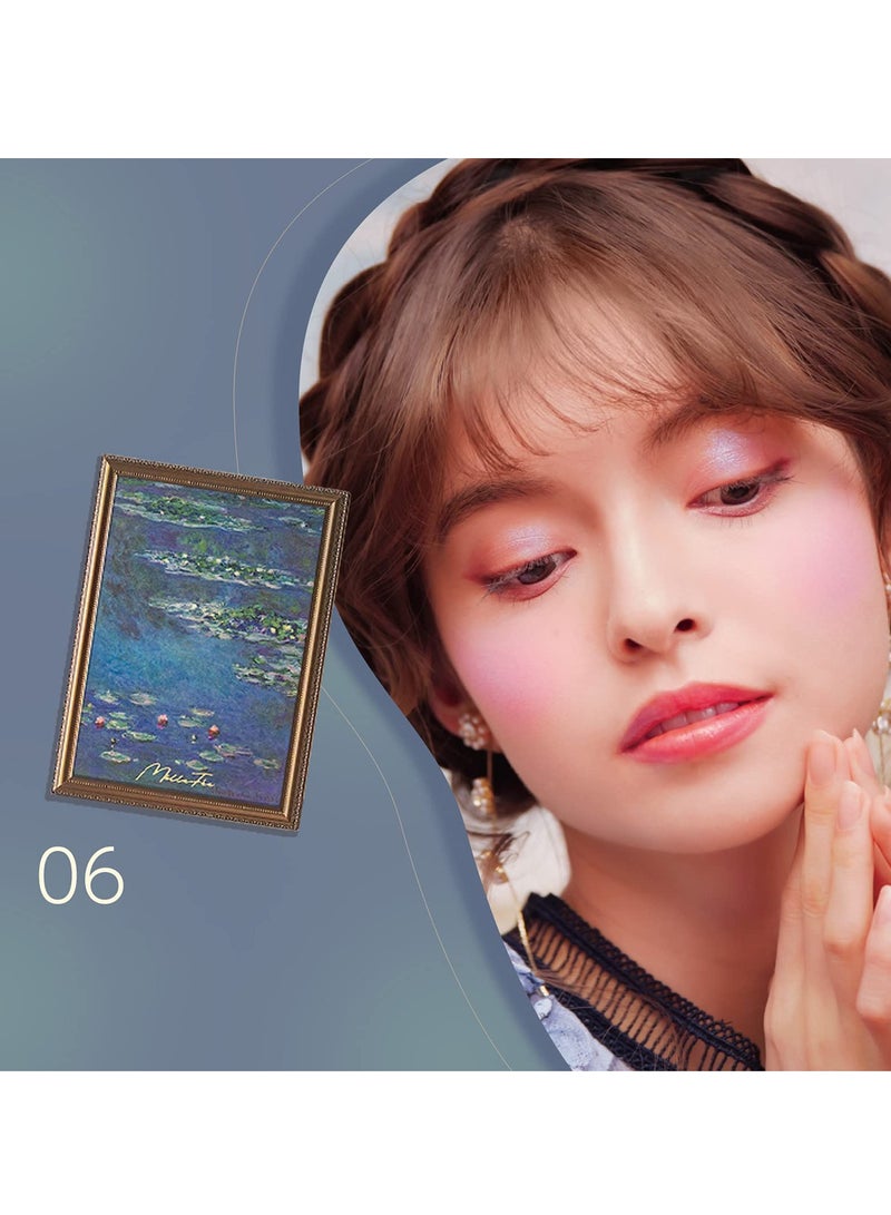 MilleFee Painting Eyeshadow Palette 6 Shades Matte and Shimmer Finishes Pressed Powder Makeup Palette-06 Water Lilies - Image 3