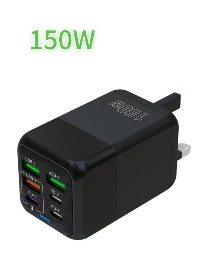 شاحن جداري عدد 6 منافذ 150W متعددة الوظائف محول شحن فائق السرعة .
