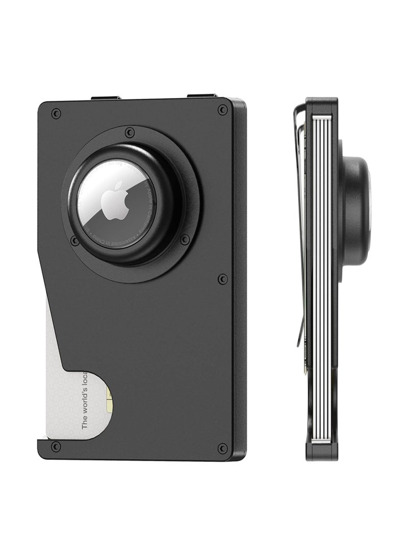 Slim Aluminum Money Clip Wallet with AirTag Holder - RFID Blocking Minimalist Wallet for Men, Perfect for Everyday Use and Travel. - Image 1