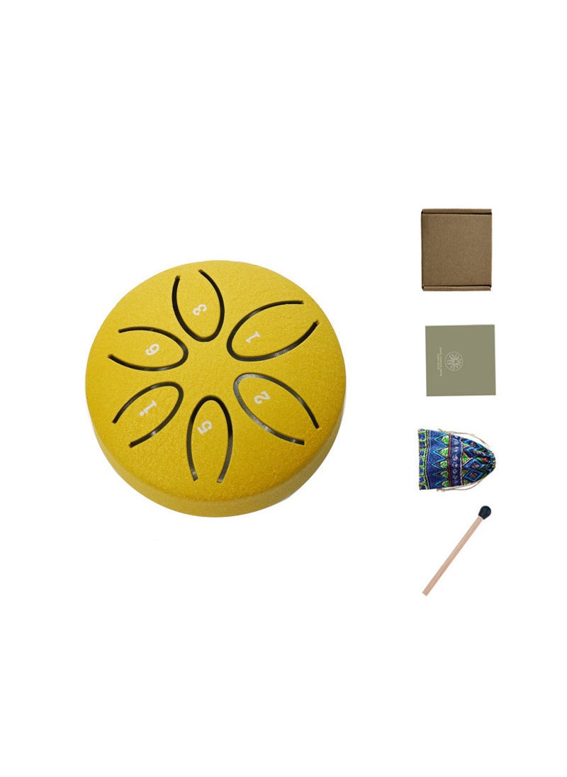 Generic Mini 3-Inch Ethereal Drum 6-Tone Steel Tongue Gold (drumstick bag) 