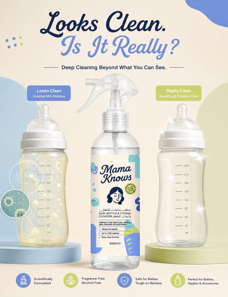 Mama Knows – Milk Residue Baby Bottle Cleanser 500 ML - Image 2