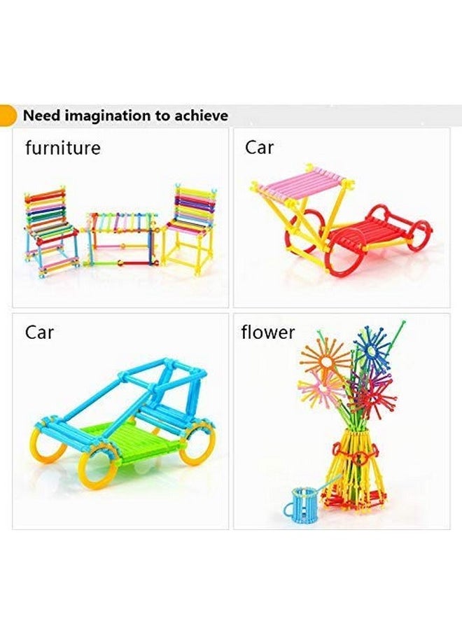 FunBlast FunBlast Building Block Toy for Kids, Creative Educational Toys - Do It Yourself Geometric Block Building and Construction Toys (Multicolor, Big ) - 310 Sticks (72 pieces)  - Image 4
