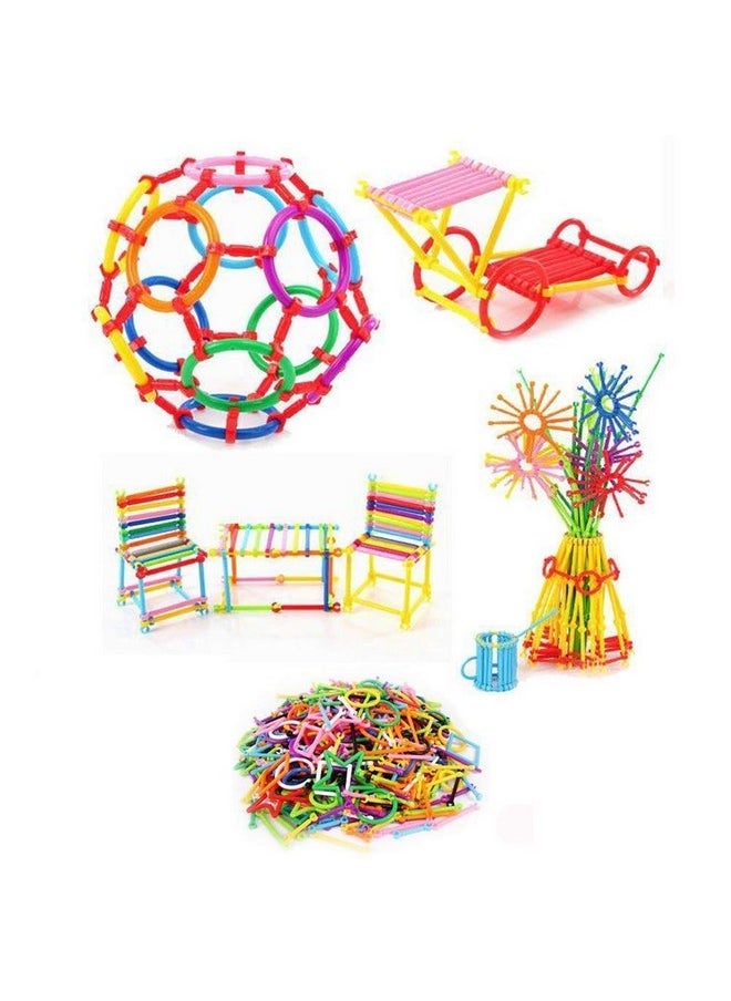FunBlast FunBlast Building Block Toy for Kids, Creative Educational Toys - Do It Yourself Geometric Block Building and Construction Toys (Multicolor, Big ) - 310 Sticks (72 pieces)  - Image 1