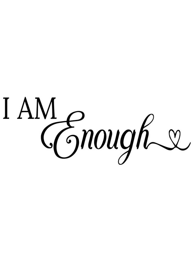 MOVANKRO I AM Enough Vinyl Wall Decal Inspirational Positive Quote for Bedroom Living Room Kids Playroom Office Décor Esteem Sayings Art Letter Words - Image 1