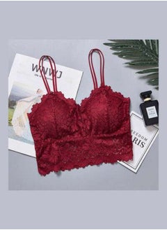 NIBEMINENT Comfortable Removable Sponge Casual Bralette Wine Red  - Image 3
