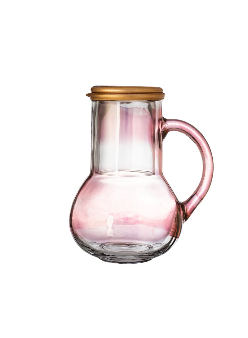 باساباش طقم أبريق مع كاسة زجاج تركي مع لون وردي - Image 2