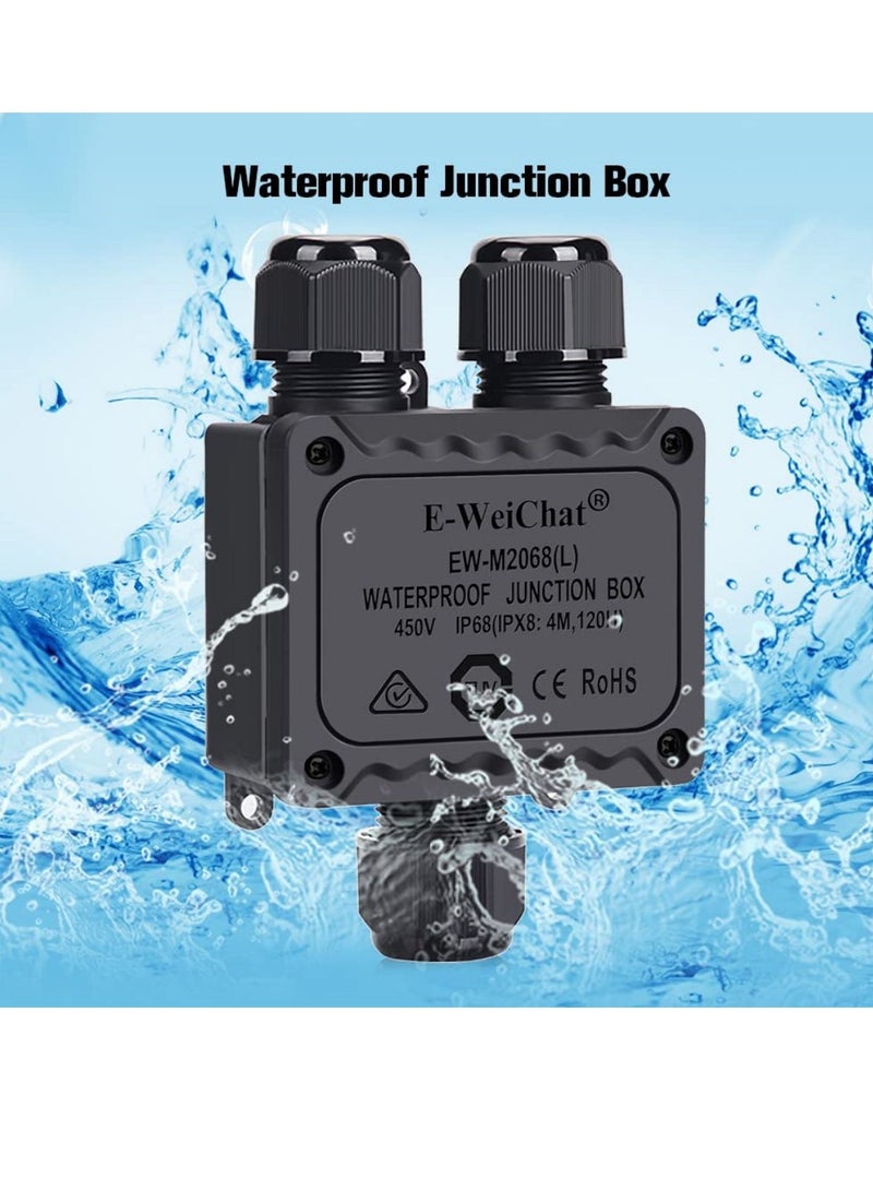 Barakah Junction Box Outdoor Waterproof Electrical Box 3 Way Plug Line Plastic External Junction Box M25 Coaxial Wire Connector Electric Power Cord Boxes Suitable for Outdoor Lights (3 Way) - Image 2