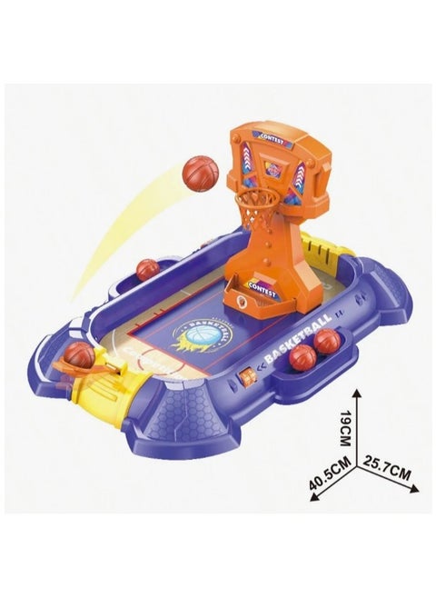 Family-themed Cross-Continental Basketball Game for Parents and Kids, tabletop game with basketball court