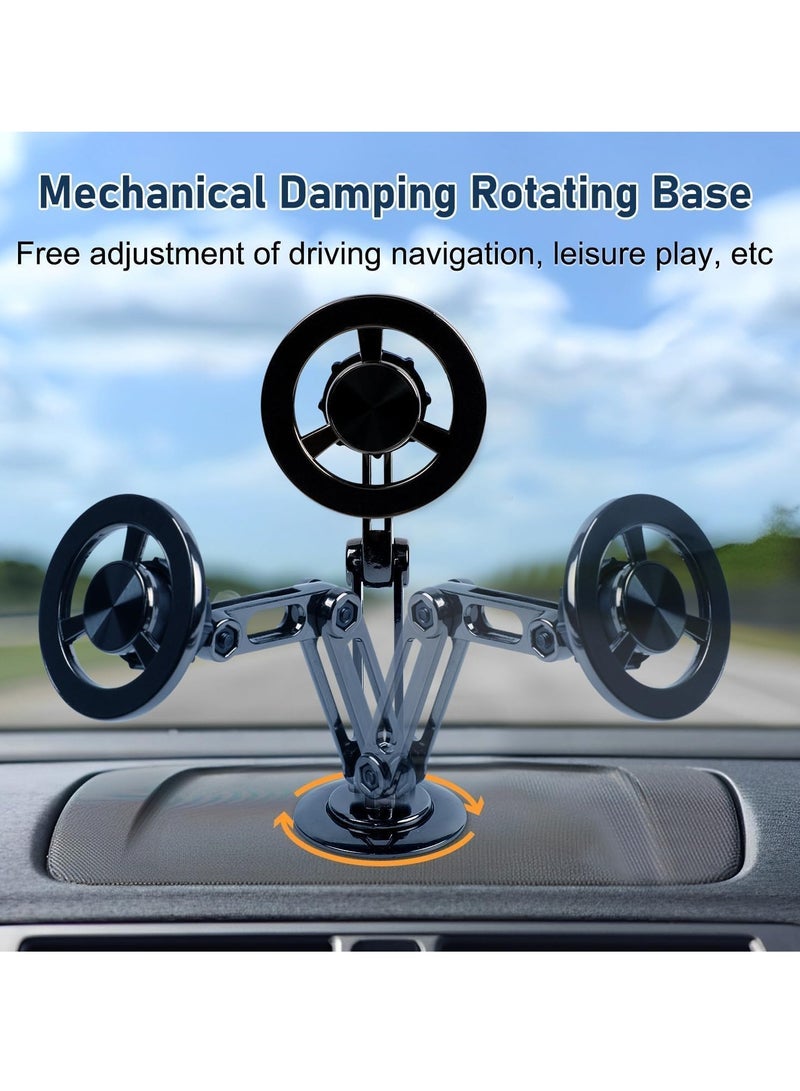 ELTRAZONE حامل هاتف مغناطيسي 360° عالمي للسيارة | قاعدة هاتف قابلة للطي من سبيكة مغناطيسية قوية للغاية للوحة القيادة | متوافق مع جميع الهواتف الذكية (أسود) - آمن، قابل للتعديل، وسهل الاستخدام - Image 3
