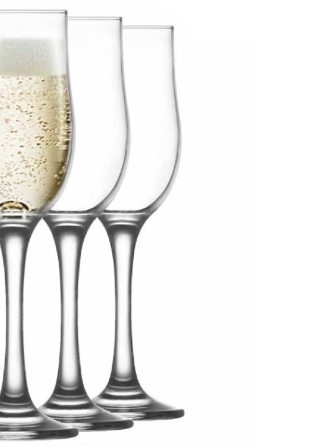 LAV 3 Pieces Nevakar Champagne Flute Set 195 Ml - Clear  - Image 4
