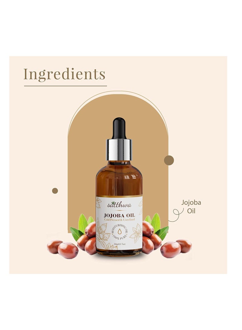 Satthwa Jojoba Moisturising Oil 100% Pure and Natural For Skin Hair Nourishment 50ML - Image 3