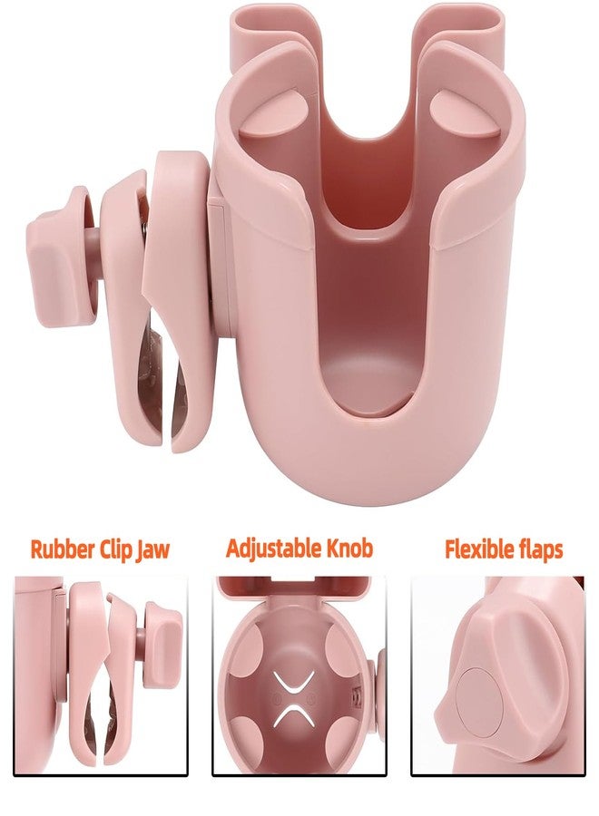 Elecphbo Stroller Cup Holder with Phone Holder, Baby's Feeding Bottle Holder,Upgraded Universal Cup Holder,Bike 2-in-1 Cup Phone Holder for Stroller, Bike, Wheelchair, Walker, Scooter Pink - Image 4