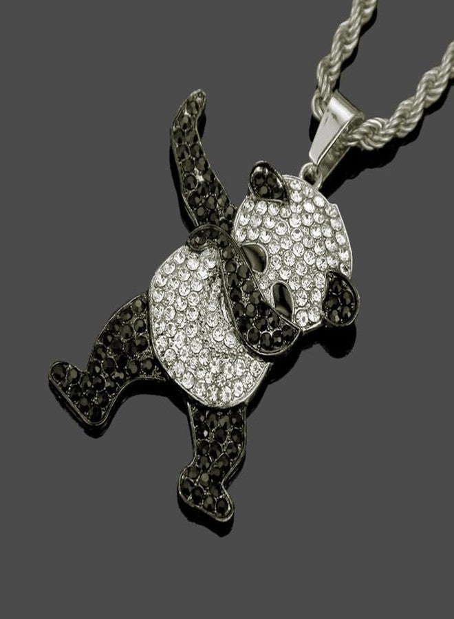 SALTY ALPHA Anti Tarnish Stainless Steel Dab Panda Locket Neck Chain for Men | Stylish Pendant Necklace | Jewellery Accessories for Boys | Minimal Jewelry | Gifts for Boyfriend & Husband | Marriage, Birthday | Gift for Valentine Day - Image 2