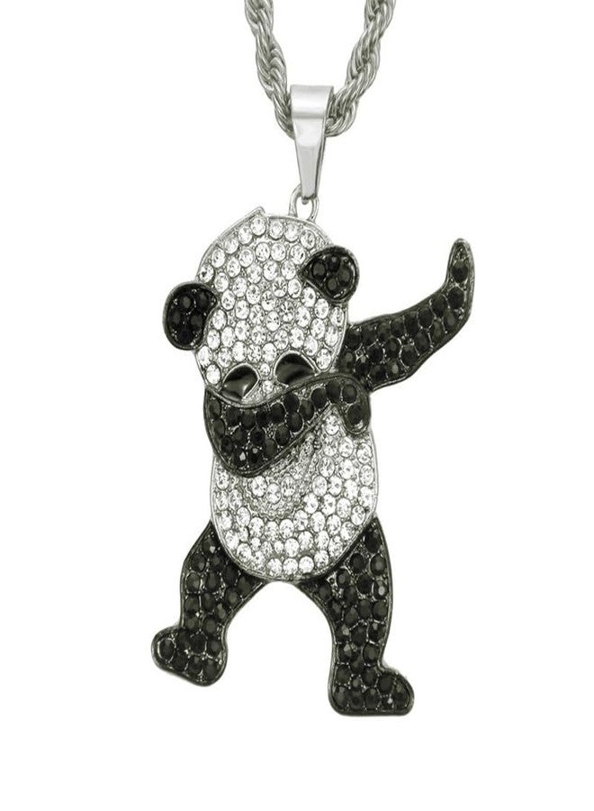 SALTY ALPHA Anti Tarnish Stainless Steel Dab Panda Locket Neck Chain for Men | Stylish Pendant Necklace | Jewellery Accessories for Boys | Minimal Jewelry | Gifts for Boyfriend & Husband | Marriage, Birthday | Gift for Valentine Day - Image 1
