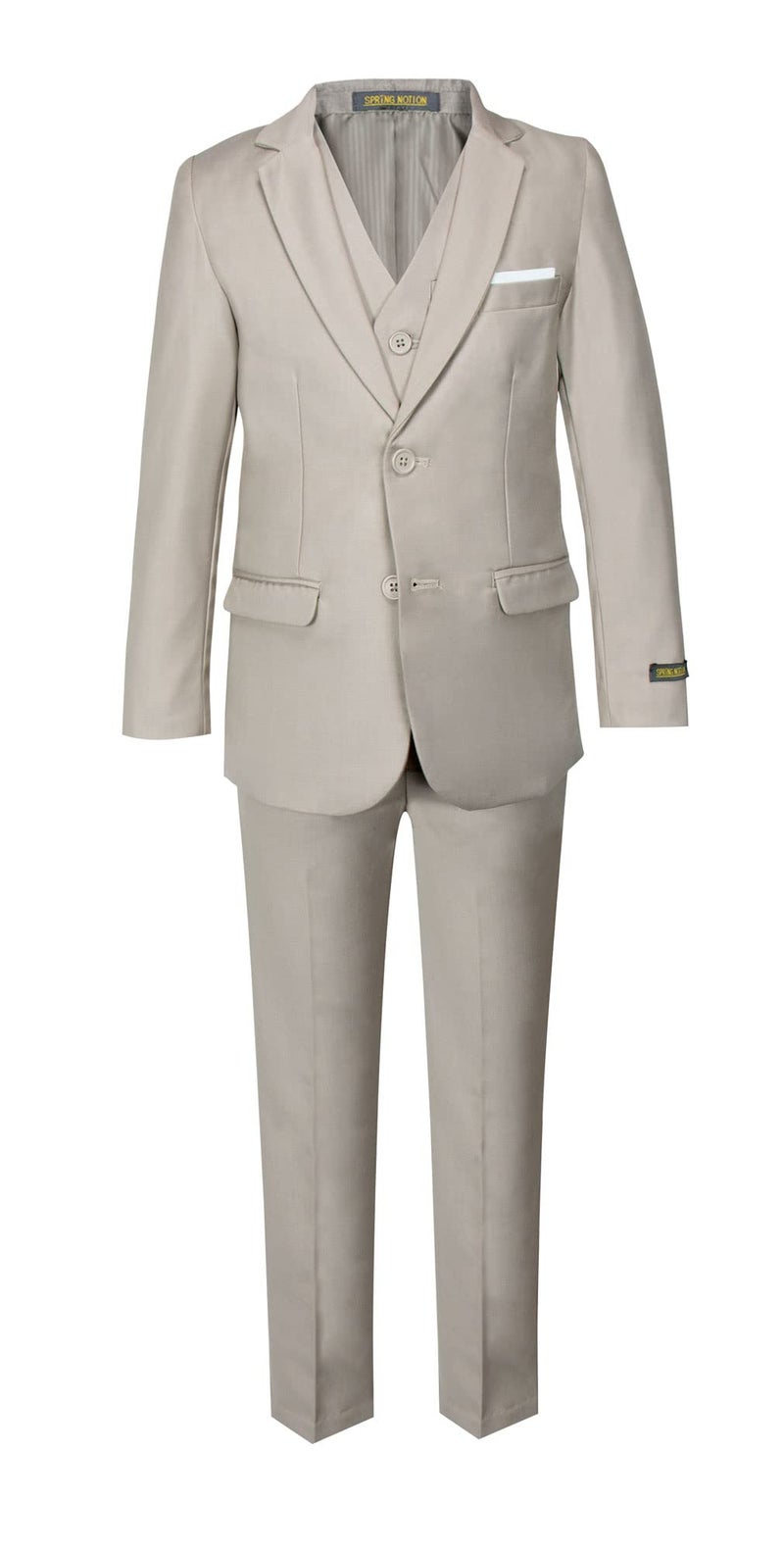 Spring Notion Boys Modern Fit Tan Suit 3Piece Set 7