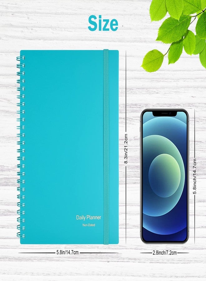 ASTEN Daily Planner Undated, Asten To Do List Notebook Hourly Schedules Spiral Appointment Planner for Men and Women,PVC Hardcover,Elastic Closure, Inner Pocket 8.3" x 5.8" (Blue) - Image 3