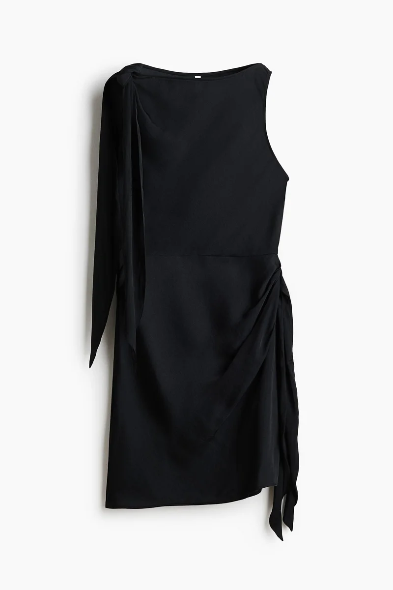 H&M  Tie-detail boat-neck dress for Women | Best Price UAE