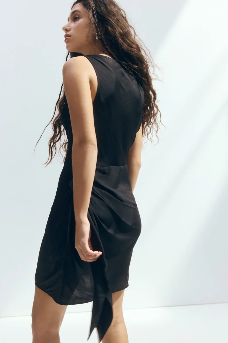 H&M  Tie-detail boat-neck dress for Women | Best Price UAE