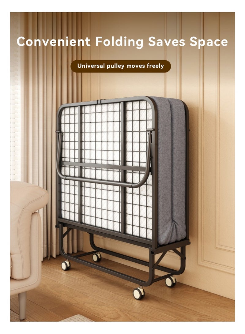 LEOKOR Folding Bed with 10CM Memory Foam Mattress, 190*80CM Large Single Bed with Sturdy Metal Frame, Space-Saving Portable Foldable Bed for Home Guest Bedroom and Office - Image 4