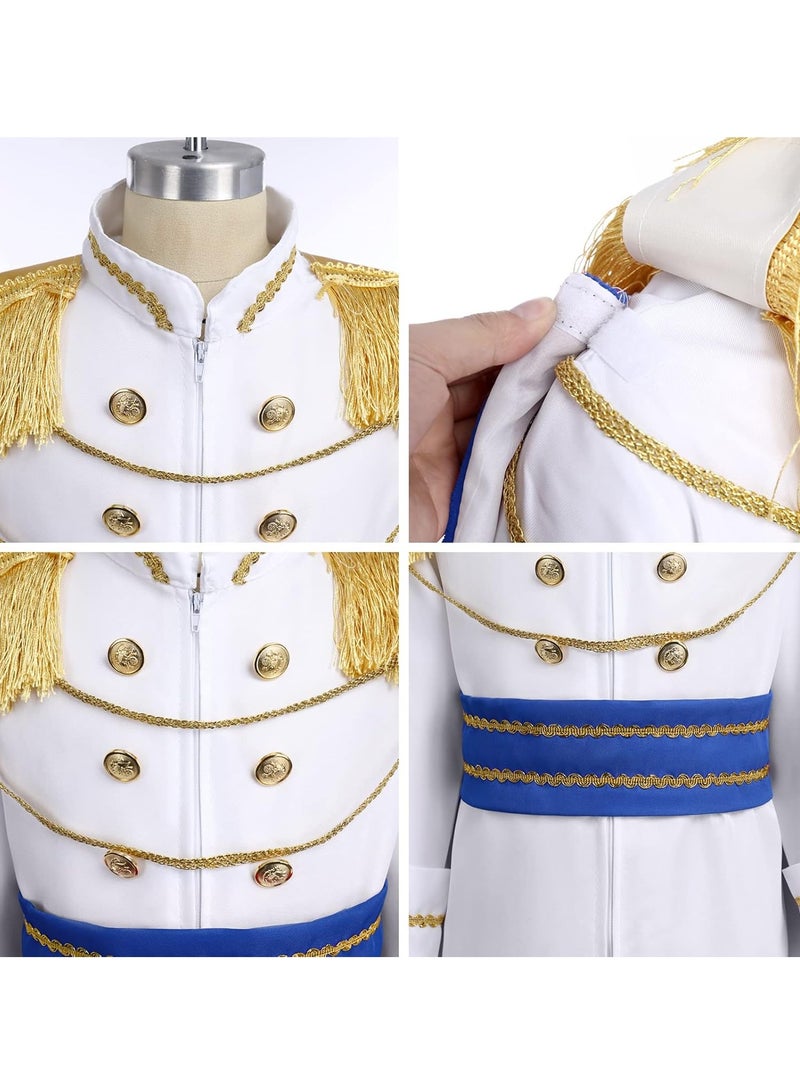 Prince Charming Cosplay Costume for Toddler Kid Medieval Royal Prince Jacket Pants Crown Dress Up Party Outfit For Boys - Image 3