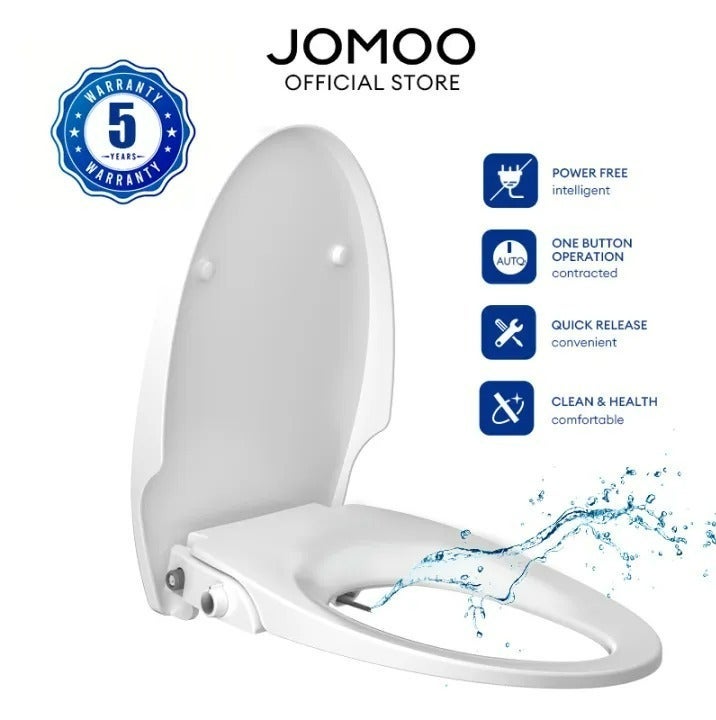 Jomoo Bidet Spray Toilet Seat Cover, V-Shape Quiet Soft Close Lid, Hygiene Adjustable Spray Self-cleaning Toilet Seat Cover, Non-electric Bidet Toilet Lid - Image 1