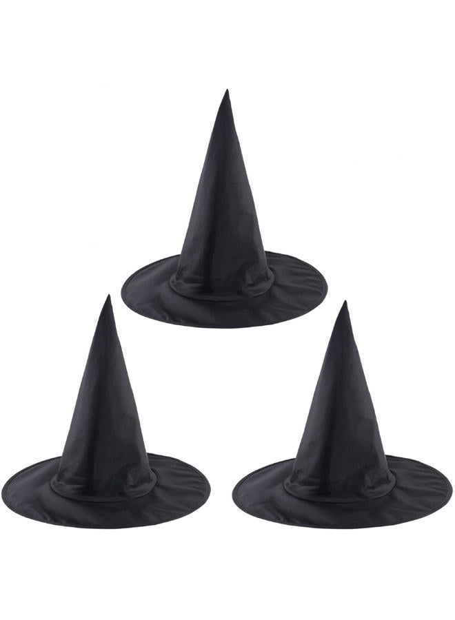 Ankelesz 3Pcs Halloween Witch Hats for Women Costume Witch Hat Costume Accessory for Halloween Party Decorations - Image 1