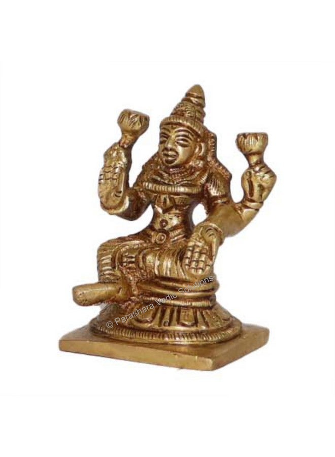 ARKAM Brass Adi Lakshmi Murti/Adi Laxmi Idol/Pital Ashthalakshmi Statue - Antique Brass for Home/Temple/Office (Height: 6.5 cm, Weight: 190 GMS) - Image 3