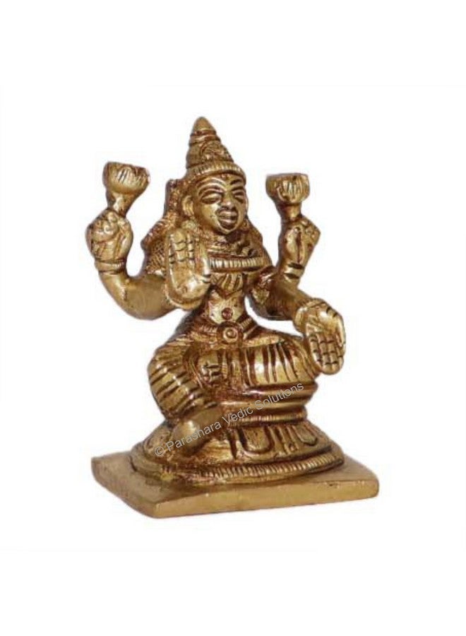 ARKAM Brass Adi Lakshmi Murti/Adi Laxmi Idol/Pital Ashthalakshmi Statue - Antique Brass for Home/Temple/Office (Height: 6.5 cm, Weight: 190 GMS) - Image 2