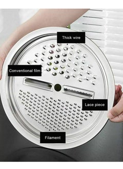 Generic 3Pcs/Set Grater Strainer Sieve Basin Washing Bowl Set Vegetable Cutter Stainless Steel Kitchen Tool for Knead Dough Salad multicolor 28x28x28cm  - Image 3