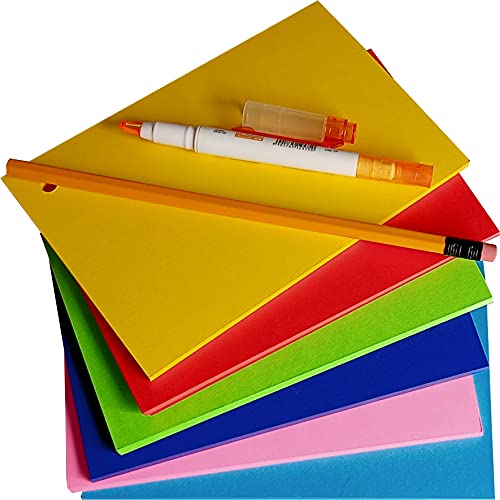 IMPRINT Flash Cards Index Cards 4 x 6 Inch Size 100 Sheets 6 Mix Colour 170 to 200 GSM Thickness SIngle Hole Cards - Image 1