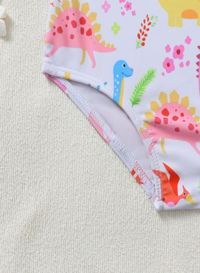 YWFSHOP Toddler Baby Swimsuit Girl One Piece Bathing Suit Funny Pattern Color Block Ruffle Swimwear 12M-5T - Image 4