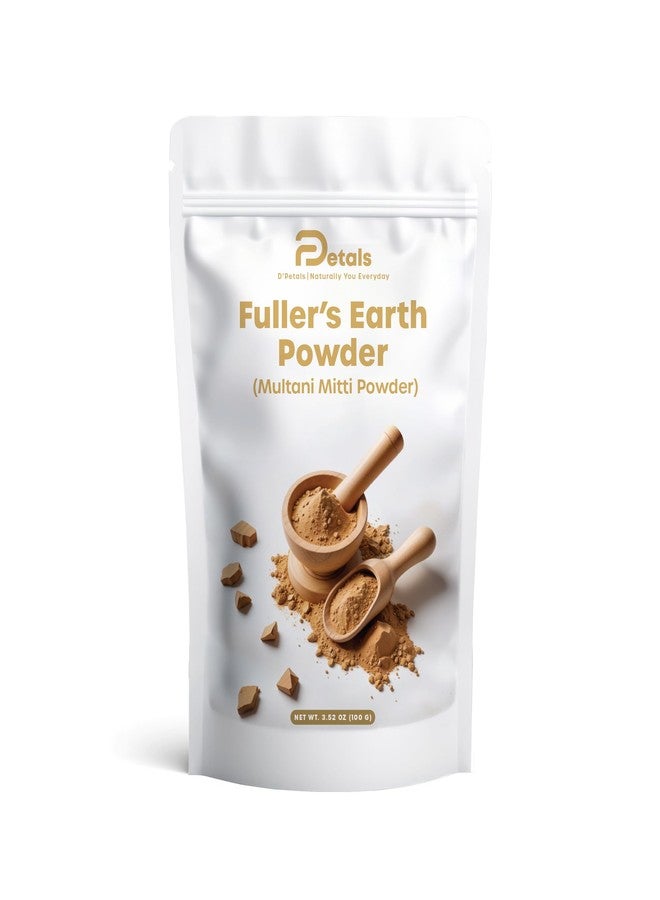 DPetals مسحوق طين ملتاني من دي بيتالز لقناع الوجه، نقي وطبيعي، طين الفولر/البيتونايت، خالٍ من المواد الكيميائية، عبوة 100 غرام - Image 1