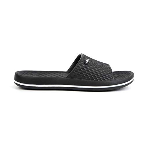 FUNKYMONKEY Womens Bathroom Shower Slippers Indoor Home Beach Non Slip Sandal (11 M US, Black/FMB) - Image 2