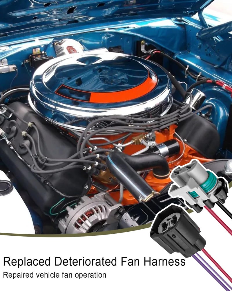 TIKSCIENCE Cooling Fan Control Relay Module Connector Plug Wire Harness Replace 902-209 6W1Z8B658AC Fit for Ford Crown Victoria Focus Lincoln Town Car Mercury Grand Marquis Mazda M3 - Image 2