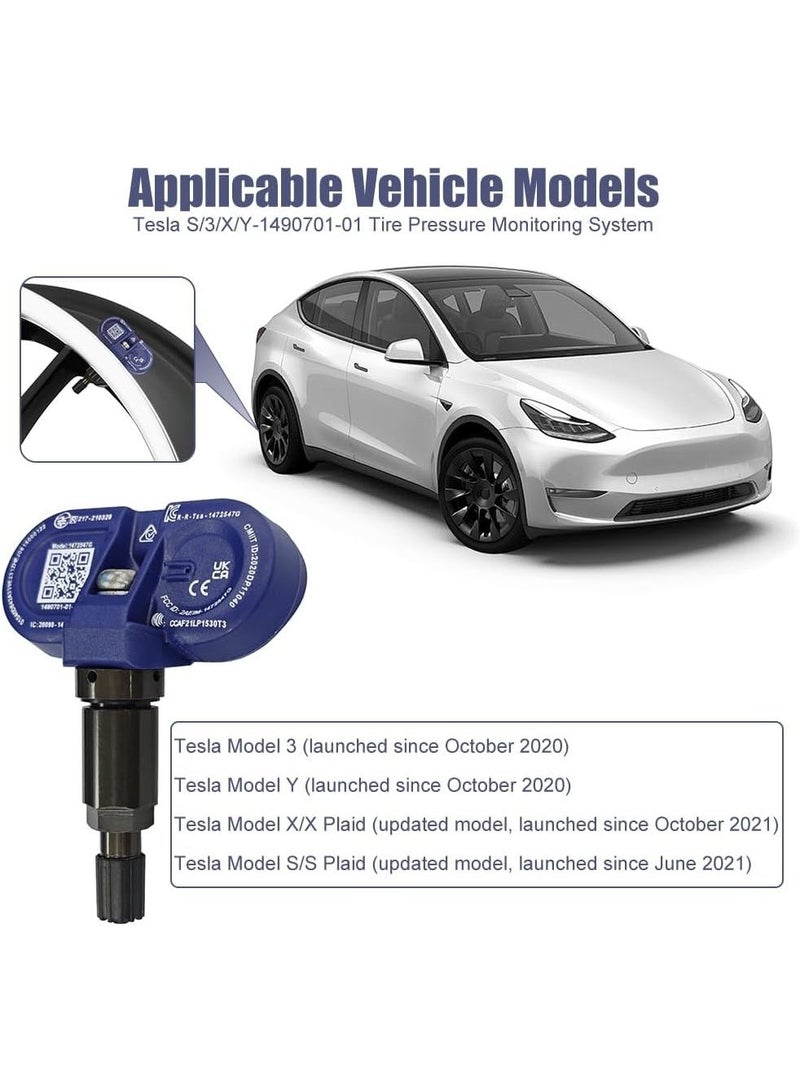 تسلا مستشعر نظام مراقبة ضغط الإطارات (TPMS) بتقنية البلوتوث 4.0، متوافق مع سيارات تسلا موديل 3 وY وX وS (موديلات 2020-2024) [قطعة واحدة] - Image 5