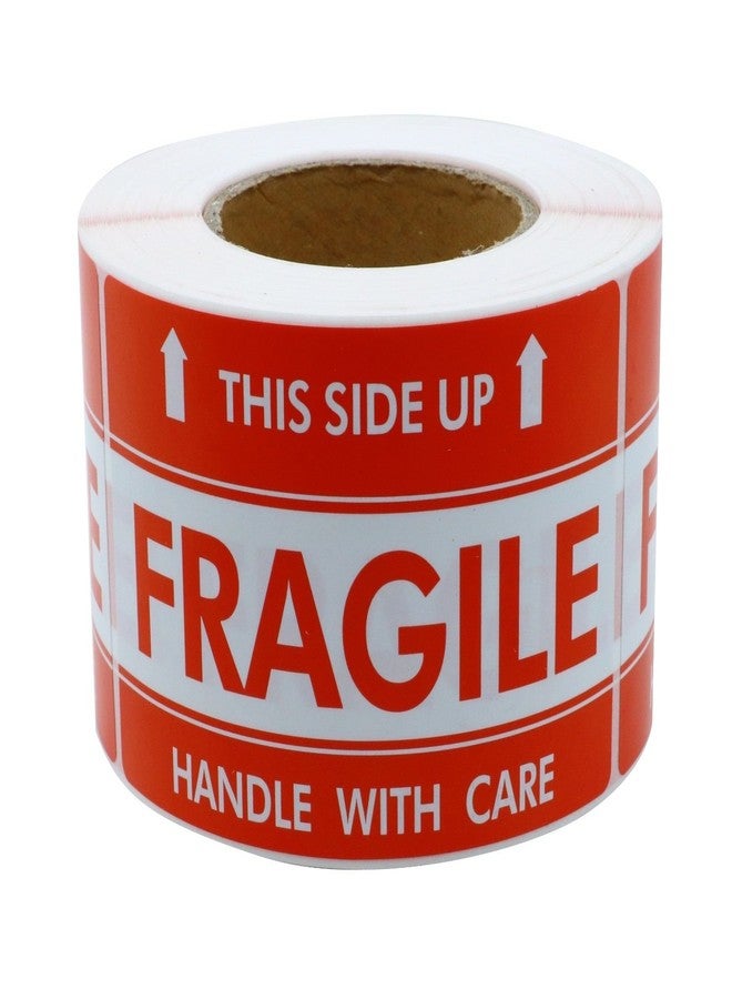BESTeck 3" x 5" Handle with Care This Side Up Fragile Stickers Adhesive Label 500 Per Roll (2 Rolls / 1000 Labels) - Image 1