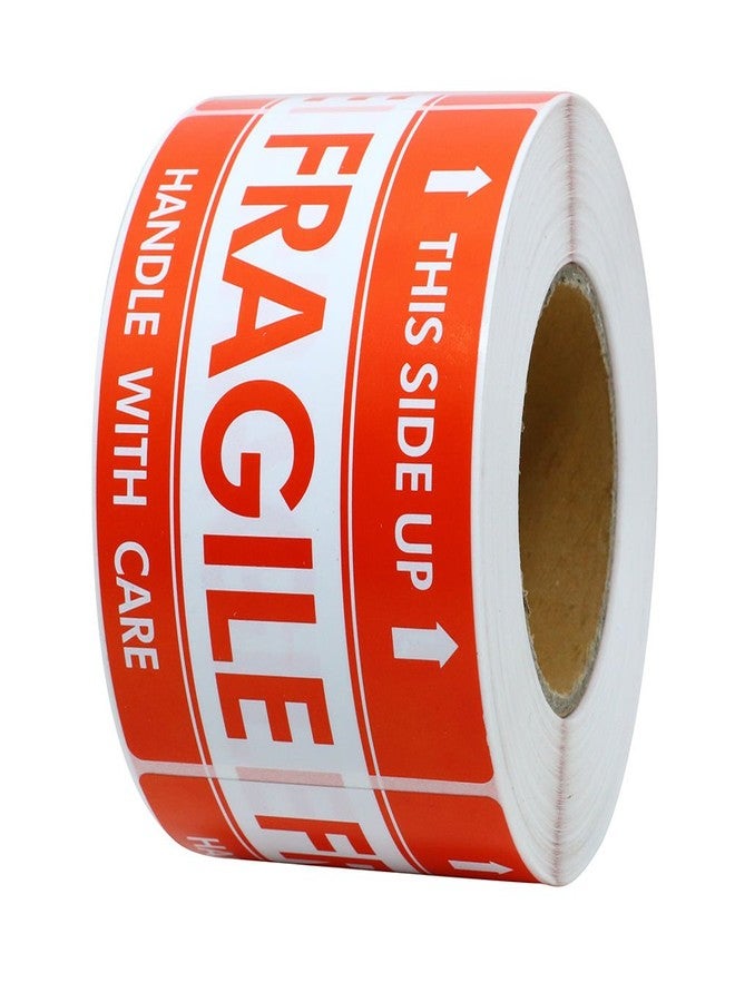 BESTeck 3" x 5" Handle with Care This Side Up Fragile Stickers Adhesive Label 500 Per Roll (2 Rolls / 1000 Labels) - Image 2