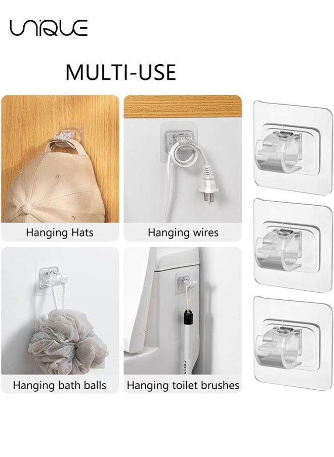 Unique 12 Pieces Adhesive Curtain Rod Bracket No drill curtain rods Hooks Adjustable Plastic Curtain Rod Holders Drapery Towel Holder Fixing Hooks for Home Bathroom Kitchen and Hotel Use(Transparent)  - Image 3