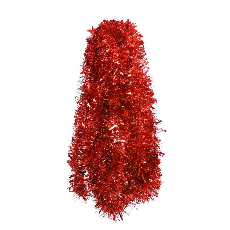DECORA Red Tinsel Garland for Christmas Tree Decorations Wedding Birthday Party Supplies 33 FEET