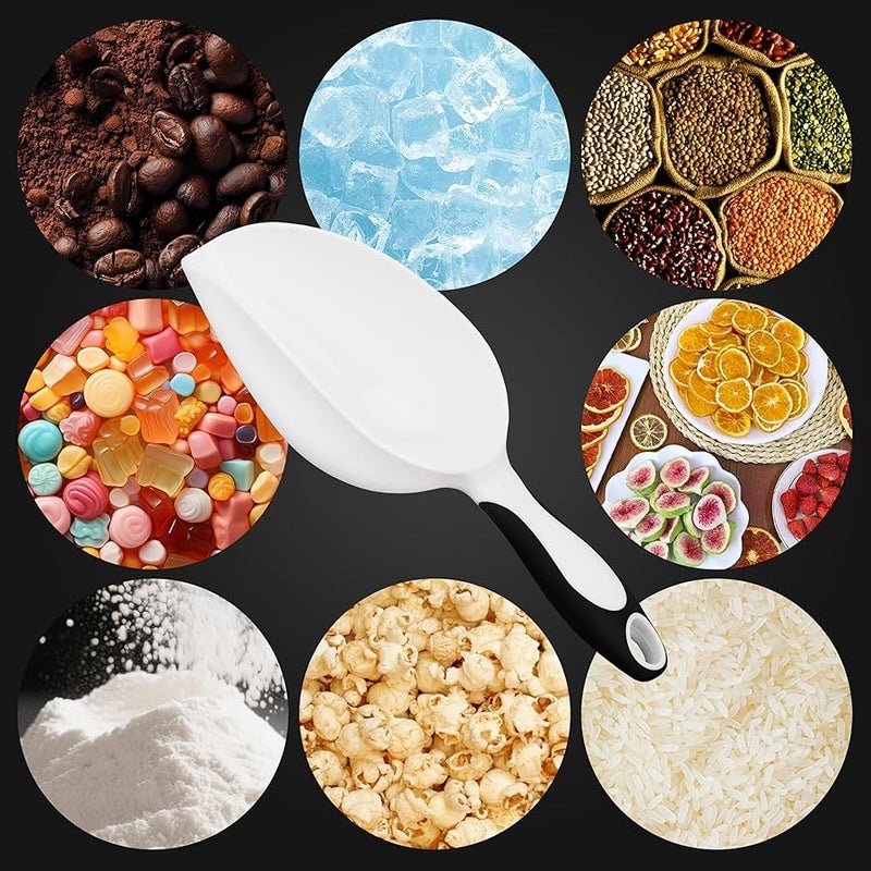 8oz PP Ice Scoop with Black Handle, Plastic Small Food Scoop, Suitable for Ice Machines, Freezer Bins, Scoops Ice, Flour, and Dry Goods - Image 5