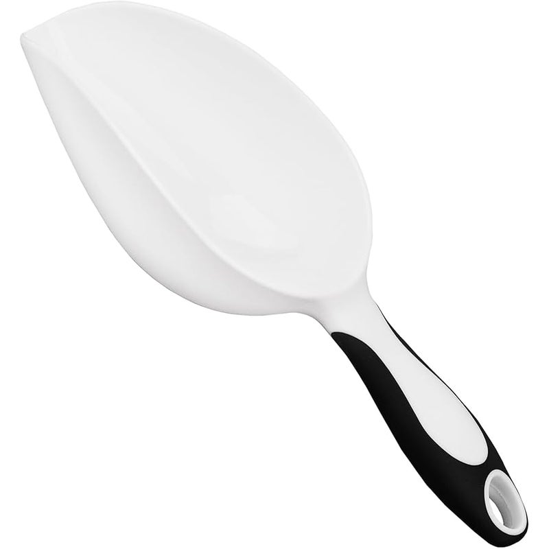 8oz PP Ice Scoop with Black Handle, Plastic Small Food Scoop, Suitable for Ice Machines, Freezer Bins, Scoops Ice, Flour, and Dry Goods - Image 1