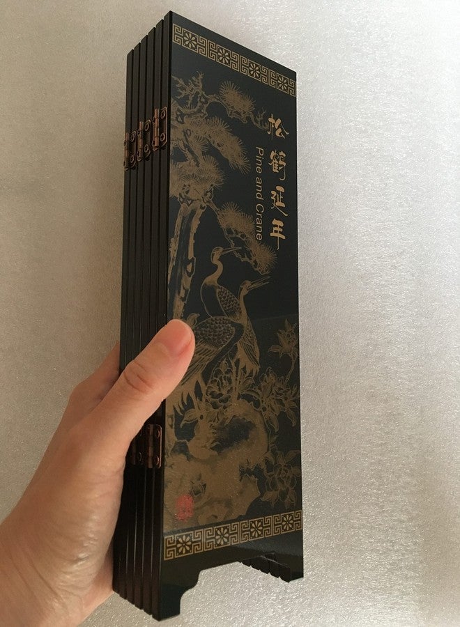 APERFECT Decorations for The Home, 6 Panel Divider, Mini Folding Screen, Chinese Lacquerware, Mini Desktop Folding Screen, Feng Shui Ornaments, Oriental Gift, Business Gift - Image 3