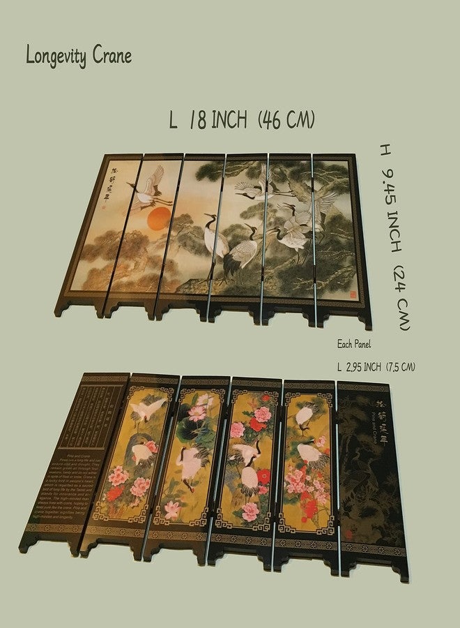 APERFECT Decorations for The Home, 6 Panel Divider, Mini Folding Screen, Chinese Lacquerware, Mini Desktop Folding Screen, Feng Shui Ornaments, Oriental Gift, Business Gift - Image 4
