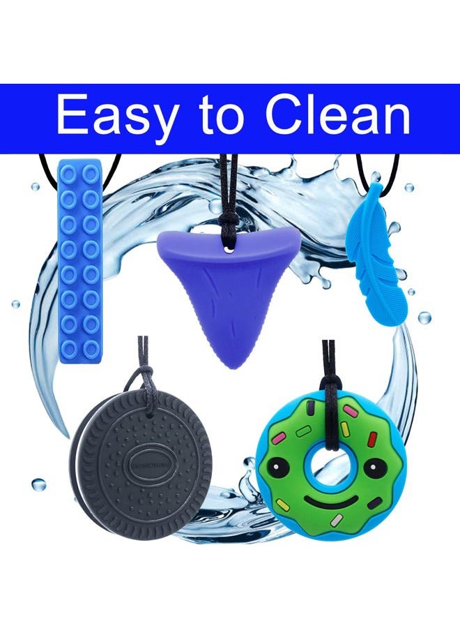 GNAWRISHING Chew Necklace for Boys , 5 Pack Sensory Chew Necklaces for Boys Kids with Autism, ADHD, SPD, Chewing, Oral Motor - Image 4