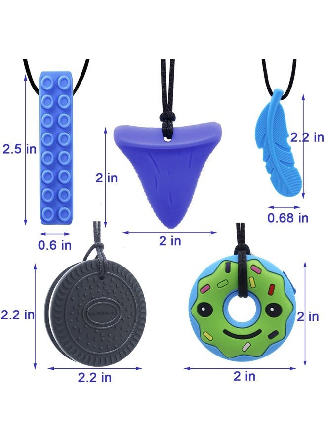 GNAWRISHING Chew Necklace for Boys , 5 Pack Sensory Chew Necklaces for Boys Kids with Autism, ADHD, SPD, Chewing, Oral Motor - Image 3