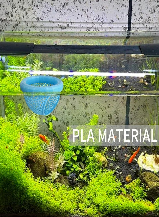 Roioiow 2Pcs Betta Fish Tank Accessories | Aquarium Floating Betta Fish Cave & Shrimp Hide | 3D Printed Feeding and Resting Shelter for Small Shrimp (Blue) - Image 2