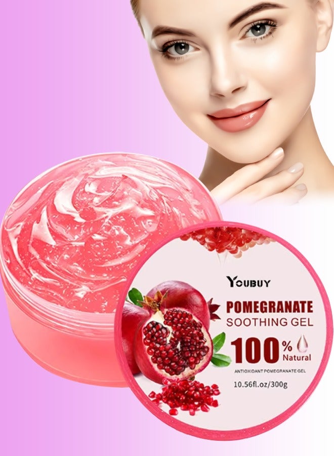 YOUBUY 300g Pomegranate Soothing Gel Moisturize Hydrate Skin Fresh Oil Free and Fast Absorption Antioxidant Pomegranate Gel for Face and Skin Nourish Smooth and Deep Hydration Antifungal Cream - Image 1