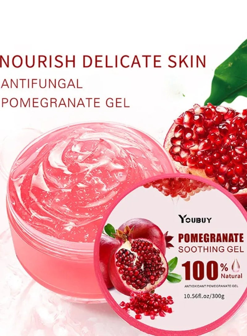 YOUBUY 300g Pomegranate Soothing Gel Moisturize Hydrate Skin Fresh Oil Free and Fast Absorption Antioxidant Pomegranate Gel for Face and Skin Nourish Smooth and Deep Hydration Antifungal Cream - Image 2