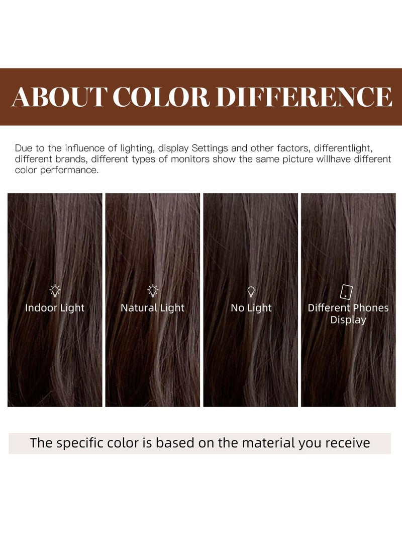 CMGTYYD Short Brown Straight Wig with Bangs for Women Natural Layered Shoudler Length Chestnut Brown Wigs Heat Resistant Synthetic Fiber Curly Hair for Daily Dating Family Gathering Party 28cm - Image 4